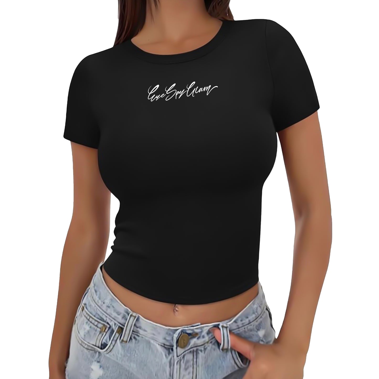 ESG cursive Crop tee